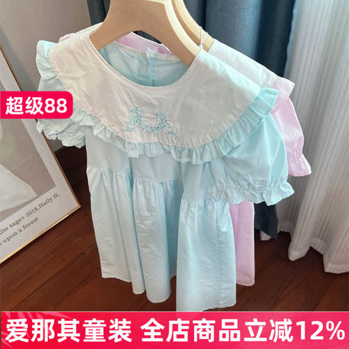 222女童短袖连衣裙夏季薄款棉布裙子110-150cm