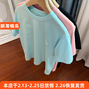 6110男女童短袖T恤衫夏季薄款纯棉印花上衣120-160cm 新款特价！