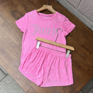 221外贸JC女款短袖上衣短裤二件套装薄款家居服少女成人 微疵