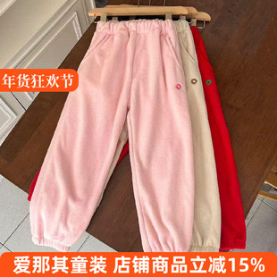 6011女童长裤秋冬加绒裤子保暖柔软运动休闲裤 130-160cm