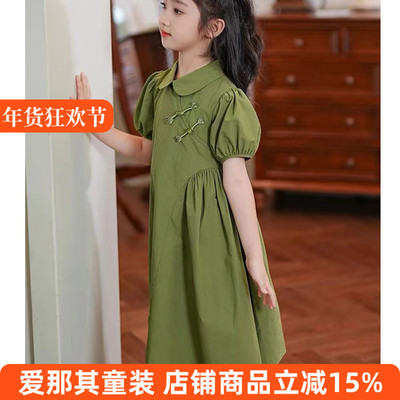 652女童短袖连衣裙夏季棉布裙子90-170cm