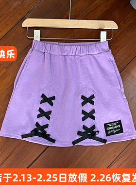 6120日单JN女童半身裙春秋夏季毛圈运动休闲裙子大童 130-160cm