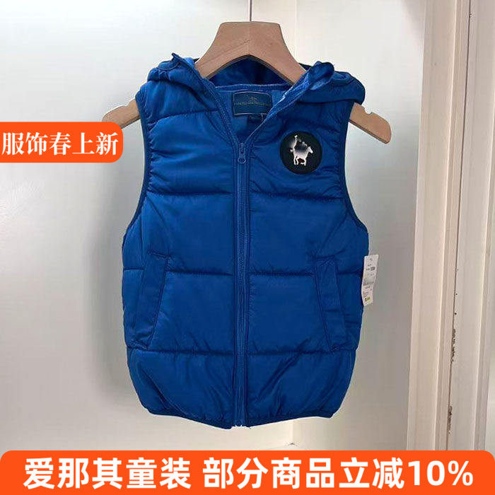 6131男女童马甲春秋冬季背心连帽上衣4-10岁 特价！