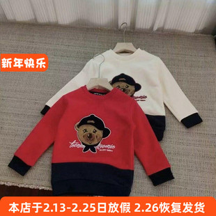 201男女童长袖卫衣秋冬加绒上衣保暖衣105-150cm