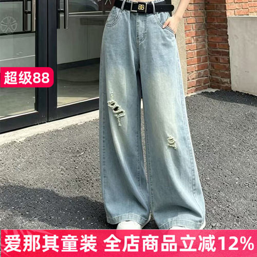女童长裤春夏薄款棉休闲裤牛仔裤