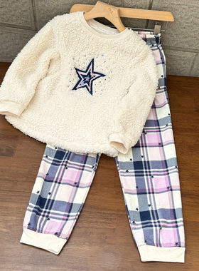 女童长袖卫衣保暖上衣长裤家居服