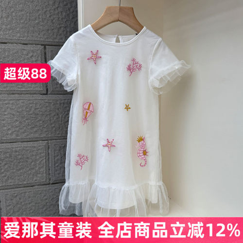 女童短袖连衣裙夏季纱裙棉布内里