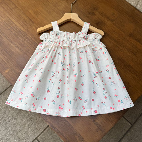 女童连衣裙夏季吊带裙棉布休闲裙