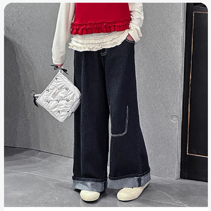 660女童长裤牛仔裤春秋夏季休闲裤120-170cm