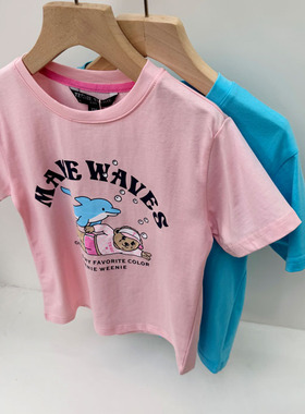 653男女童短袖T恤衫夏季棉T印花卡通上衣中大童120-170cm