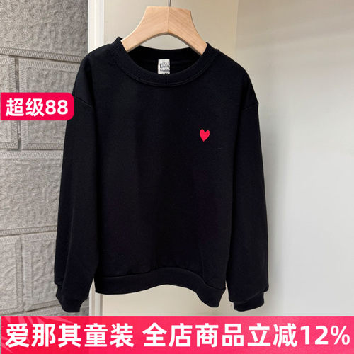 6151日单BR男女童长袖卫衣春季新款毛圈上衣110-120cm
