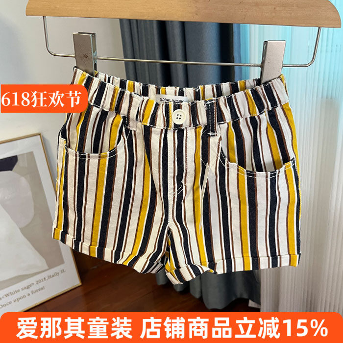 6310日单GW女童短裤夏季休闲裤棉布裤子110-140cm