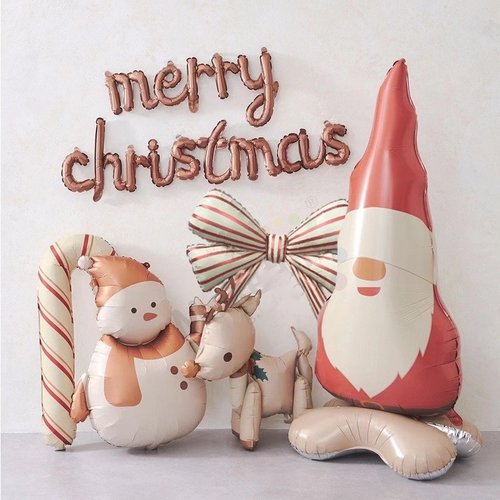 新款跨境哑光系列圣诞铝膜气球