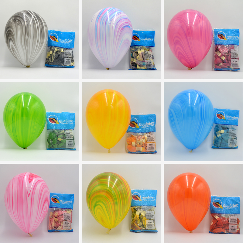 美国先锋玛瑙球黑白乳胶气球进口