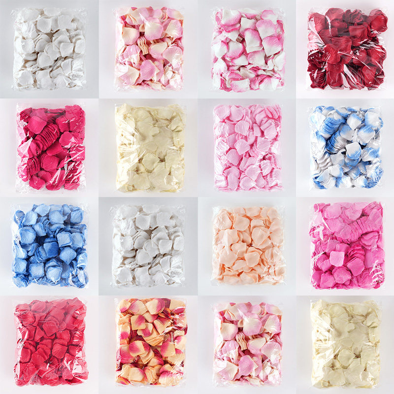 仿真花辨1斤假玫瑰花瓣情人节表白求婚浪漫结婚婚礼布置装饰撒花