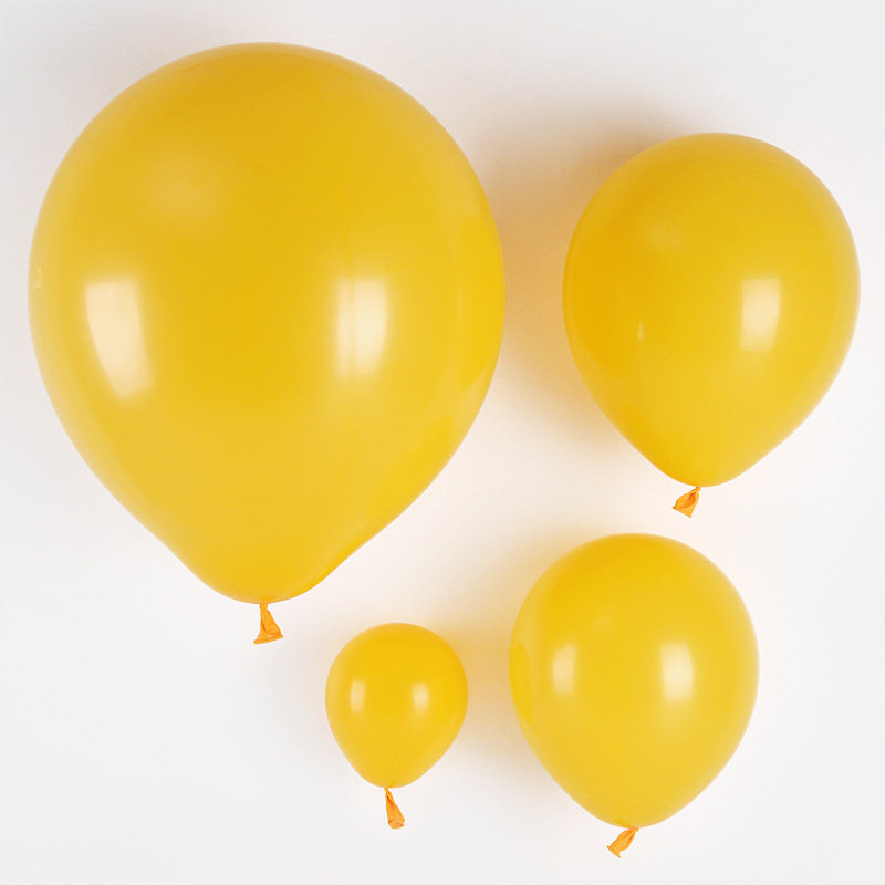 无色差柠檬黄气球中黄流行色5寸10寸12寸18寸木瓜黄生日派对装饰