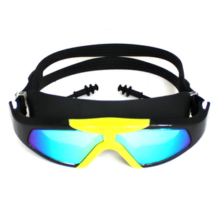 ALEVIN艾乐威游泳眼镜男士 大框高清防水防雾电镀游泳镜女一体耳塞