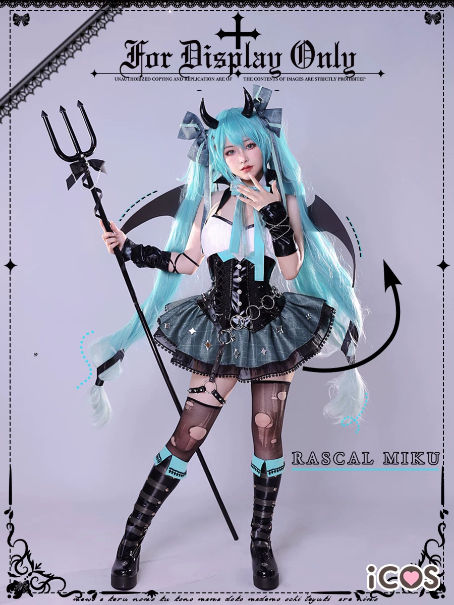 スポット iCOS Hatsune COS Future Little Devil Little Raccoon Bouquet Miku Lascar Cosplay Woman