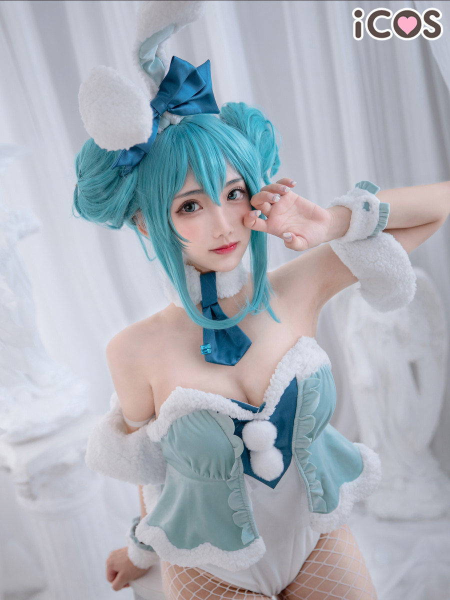 现货icos初音未来cos服miku白兔女郎icos紧身衣动漫服装女