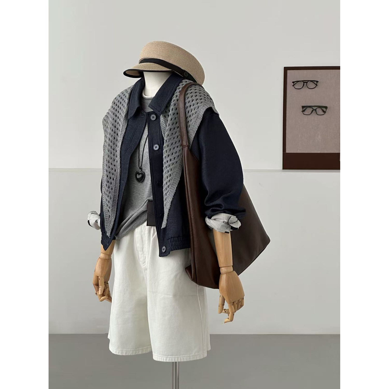 韩系复古翻领短外套女春披肩休闲百搭薄款夹克上衣WT065/DQ074