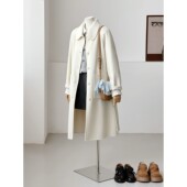 冬奶白娃娃领中长款 女双面羊毛大衣显瘦百搭外套OL韩系通勤HL102