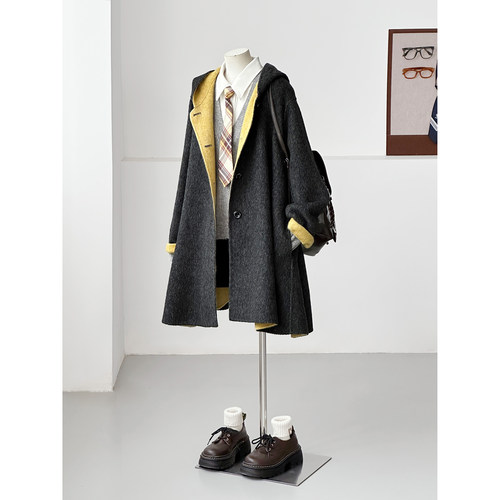 【哈利波特】魔法学院斗篷秋冬减龄桑蚕丝绵羊毛大衣外套ZX09-1