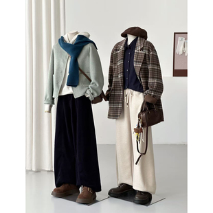 满减学院风毛呢外套女莫兰迪绿温柔恬静圆领百搭减龄气质大衣HL89