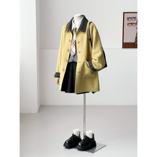 满减冬减龄韩系学院风双面穿百搭手缝绵羊毛大衣外套HL122-1