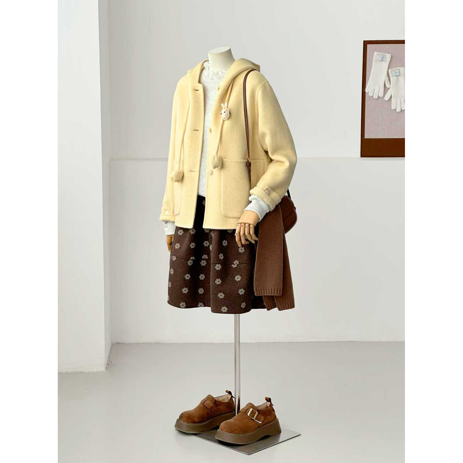 学院风连帽毛呢外套女短款郁金香奶黄小个子设计感小众大衣HL43-2,女装/女士精品,毛呢外套,淘宝优惠券,粉丝福利购,淘宝优惠卷