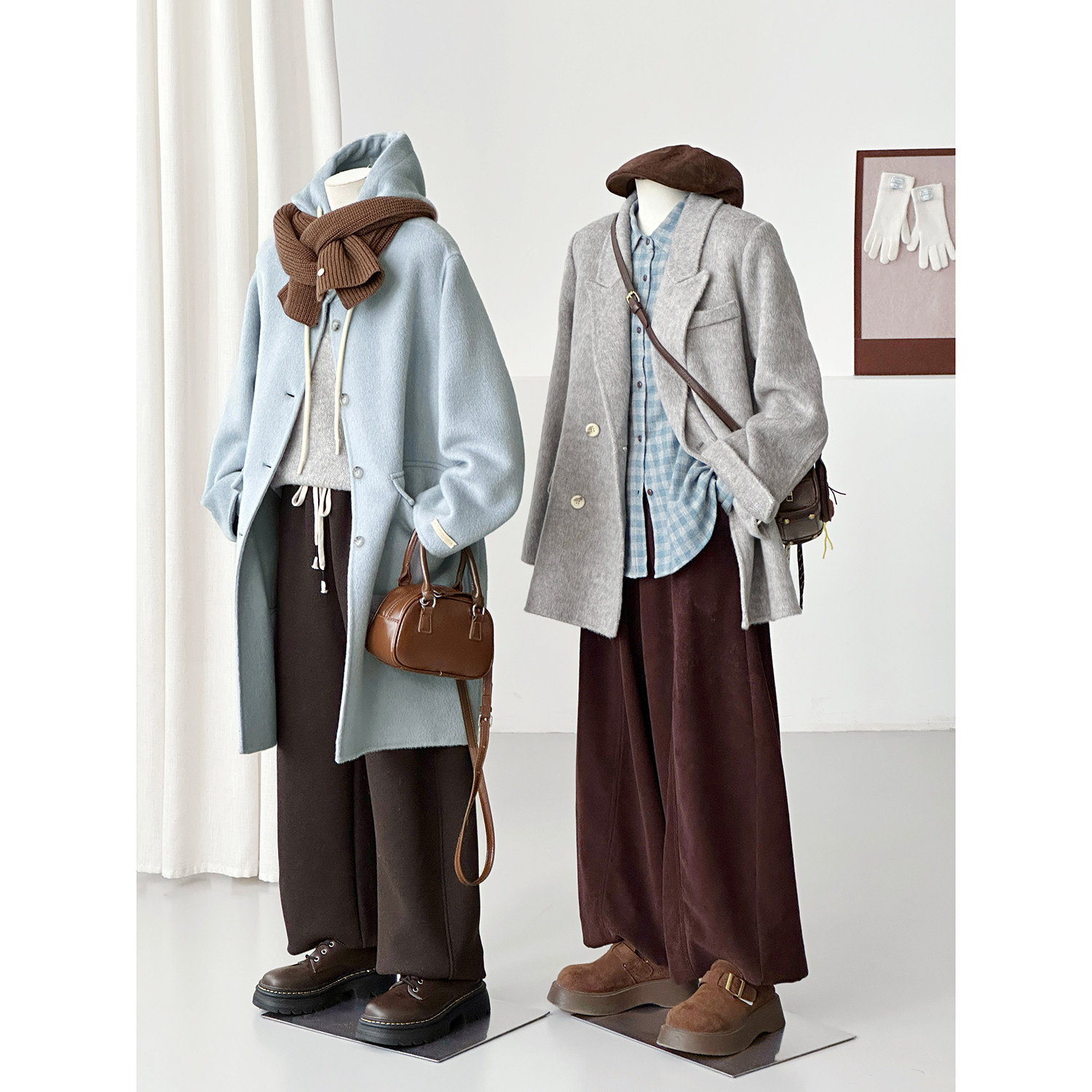 老钱风羊毛毛呢外套女杂色高级灰色西装款学院风高级H27