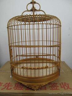 鸟笼子配件老金青绣眼笼广笼万字脚小鸟老竹笼24CM52支22CM48支