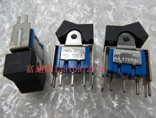 进口 日本三山 翘板开关 MS-500A 6A125VAC 三脚2档ON-ON 带支架