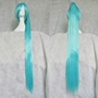 Cosplay tóc giả 1 mét cộng với mái tóc dài màu xanh nước 120CM chẻ đuôi ngựa Hatsune miku tóc dài thẳng tóc giả - Cosplay cosplay violet evergarden