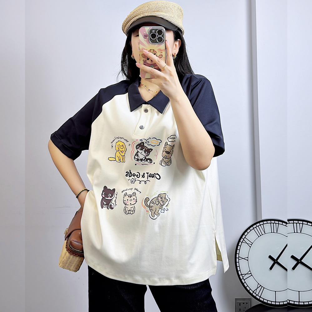 宜语析5510秋加大码短袖卫衣女T