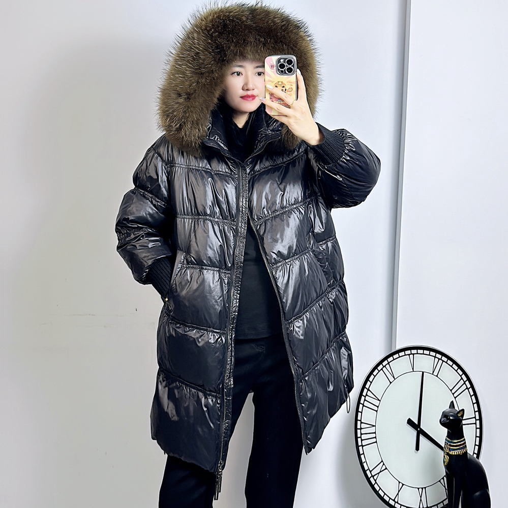 宜语析5609冬加大码羽绒服女毛领