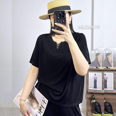米莱奇6619夏加大码短袖T恤女胖m