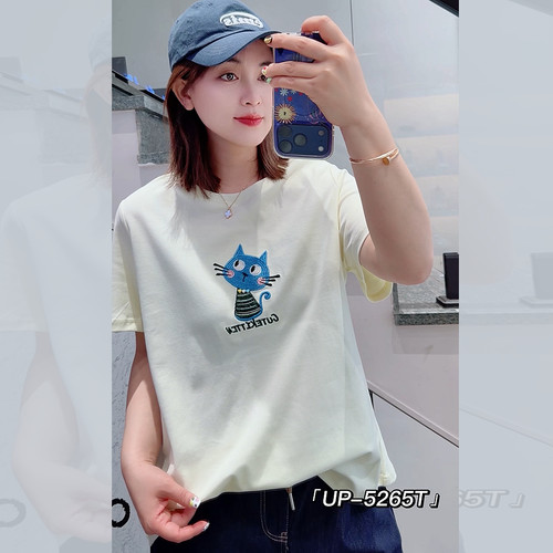 UP5265夏季加大码短袖T恤女胖妹m