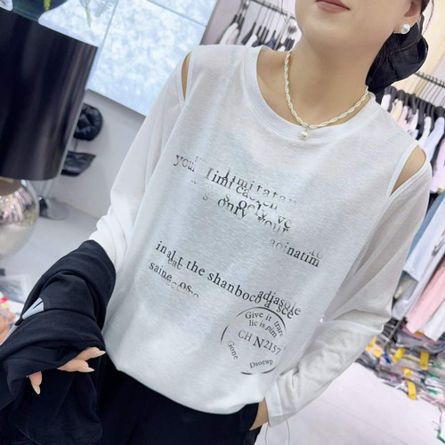 宜语析6271-1夏加大码长袖T恤女