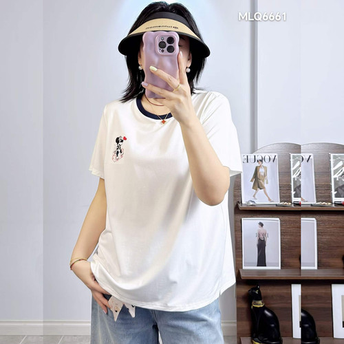 米莱奇6661夏加大码短袖T恤女胖m