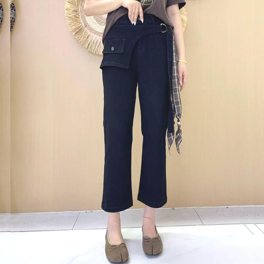 宜语析6616秋加大码牛仔烟管裤女图片