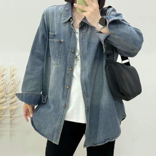 宜语析6576秋加大码衬衫外套女