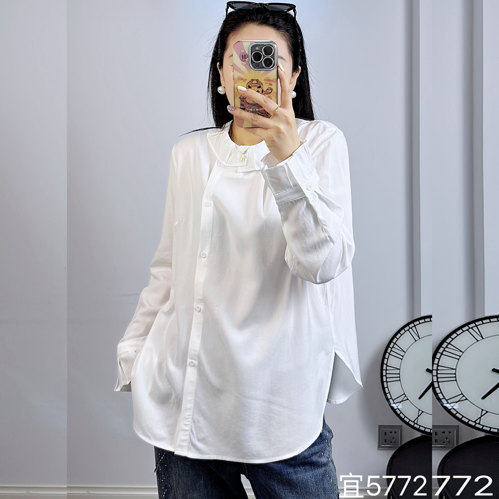 宜语析5772秋冬加大码衬衣女衬衣