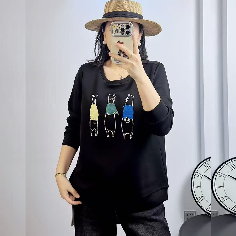 米莱奇5855秋加大码卫衣女长袖T