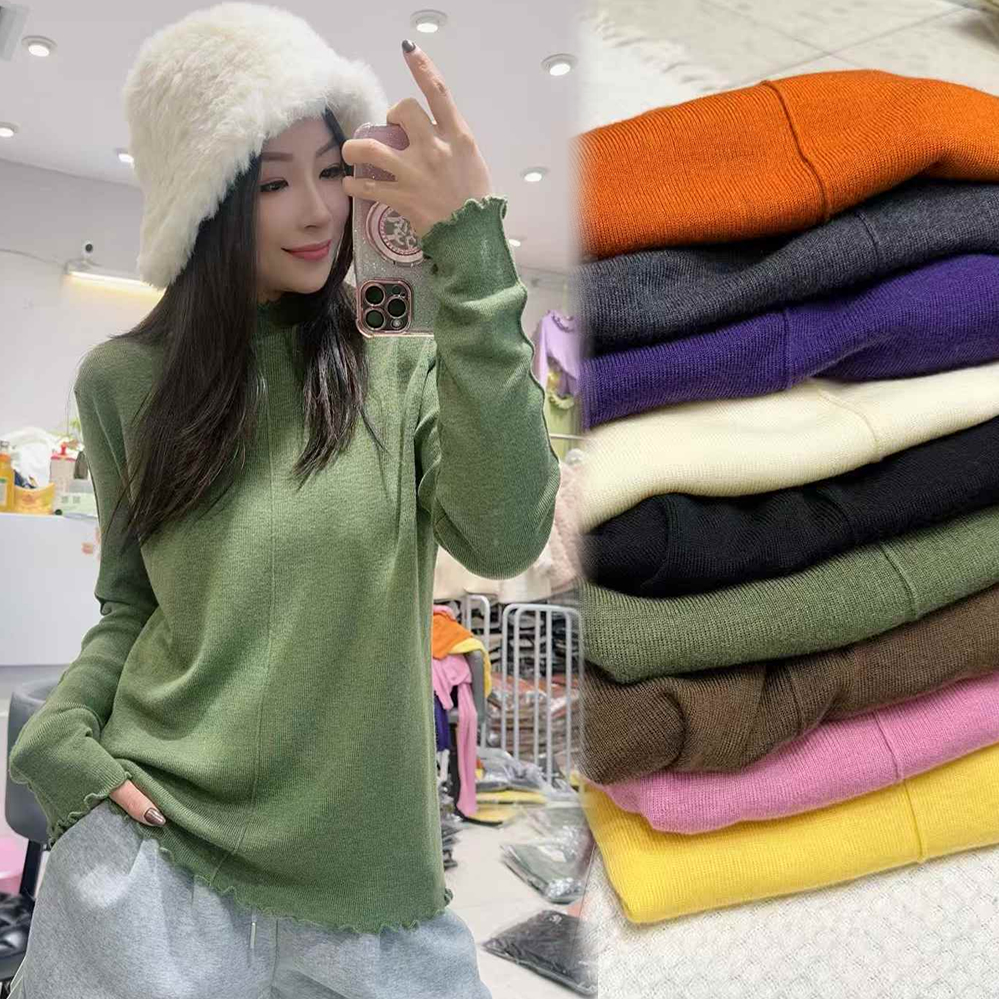 妃儿红5117加大码针织衫女打底衫