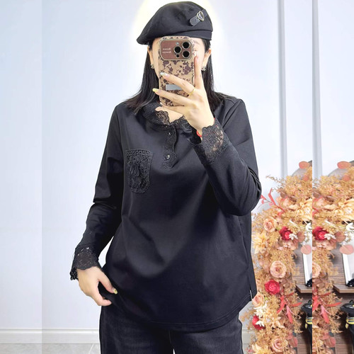 米莱奇6861秋加大码长袖卫衣女T