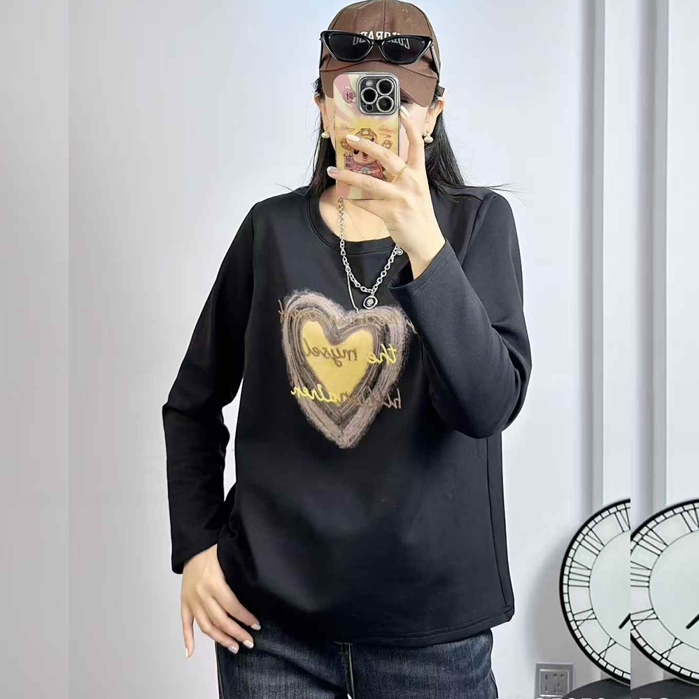 米莱奇5953冬加大码磨毛卫衣女T