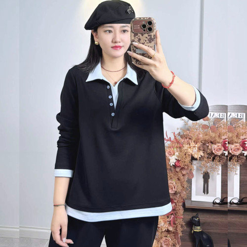 米莱奇68107秋冬大码长袖卫衣女