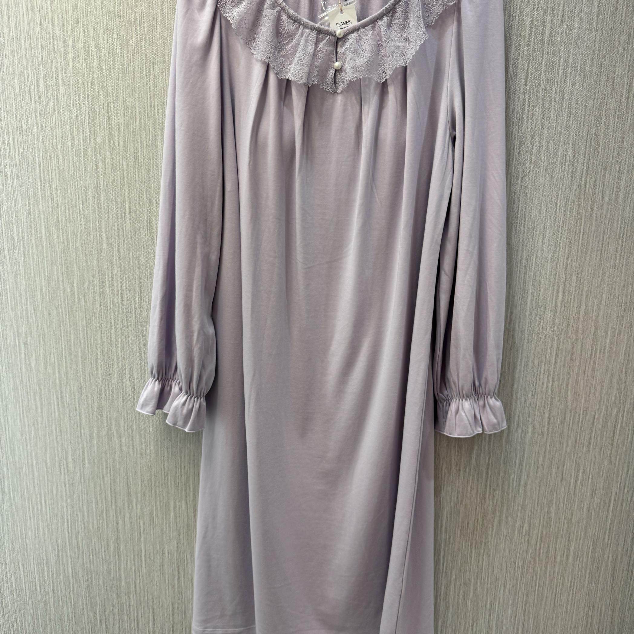 正品伊维斯甜美女士圆领带胸垫公主袖长袖睡裙家居服睡衣10321069