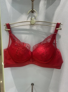 正品性感蕾丝大红本命年婚庆无钢圈小胸穿聚拢文胸20812239