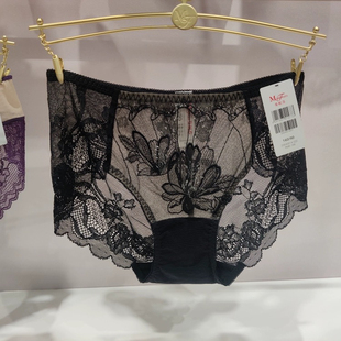 20640614 女士无痕内裤 曼家正品 性感蕾丝中腰三角裤